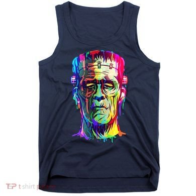 Halloween Neon Paint Drip Frankenstein Monster Tank Top