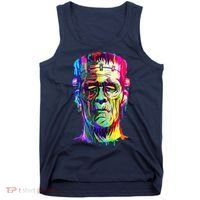 Halloween Neon Paint Drip Frankenstein Monster Tank Top thumb 0