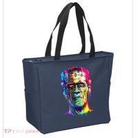 Halloween Neon Paint Drip Frankenstein Monster Tote Bag thumb 2