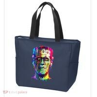 Halloween Neon Paint Drip Frankenstein Monster Tote Bag thumb 3