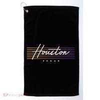 Houston Nostalgic Retro Style Texas Golf Towel thumb 0