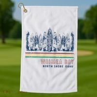 Hawaii North Shore Oahu Waimea Bay Golf Towel thumb 1