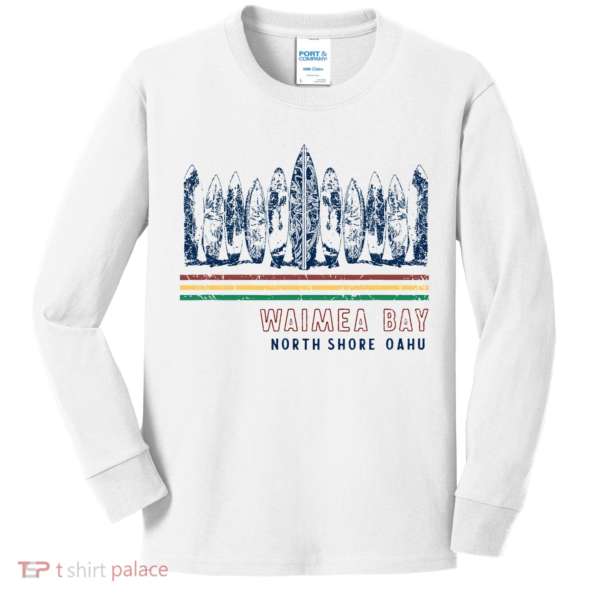 Hawaii North Shore Oahu Waimea Bay Kids Long Sleeve Shirt