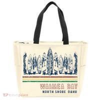 Hawaii North Shore Oahu Waimea Bay Retro Surfing Tote Bag thumb 0
