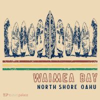 Hawaii North Shore Oahu Waimea Bay Retro Surfing Tote Bag thumb 4
