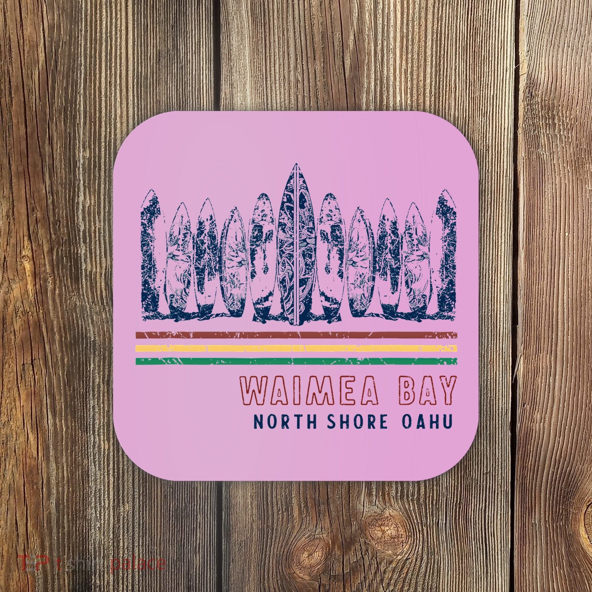 Hawaii North Shore Oahu Waimea Bay Retro Surfing Coaster