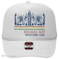 Hawaii North Shore Oahu Waimea Bay Retro Surfing Hat thumb 0