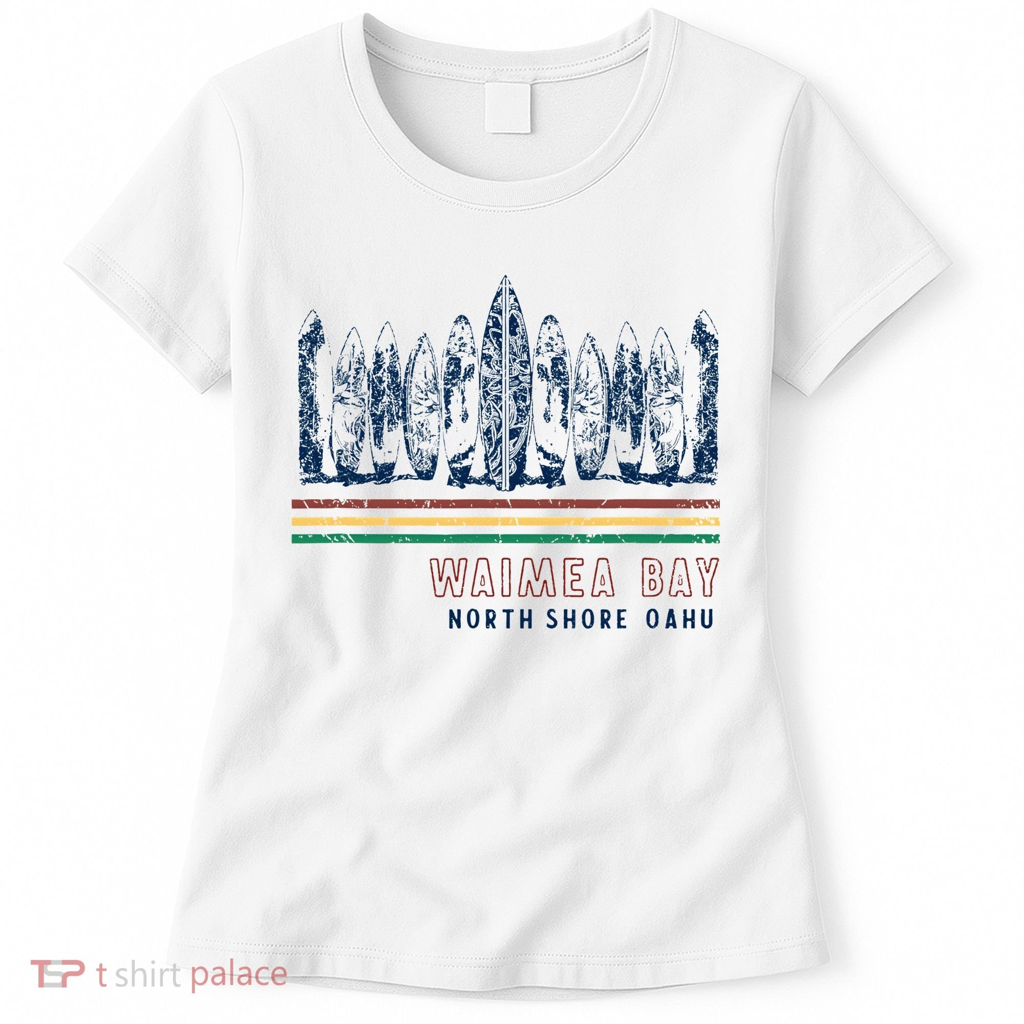 Hawaii North Shore Oahu Waimea Bay Retro Surfing Women's T-Shirt