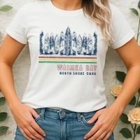Hawaii North Shore Oahu Waimea Bay Retro Surfing Women's T-Shirt thumb 2