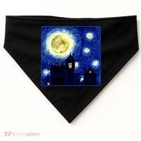 Halloween Nights, Starry Night Painting USA-Made Doggie Bandana thumb 0
