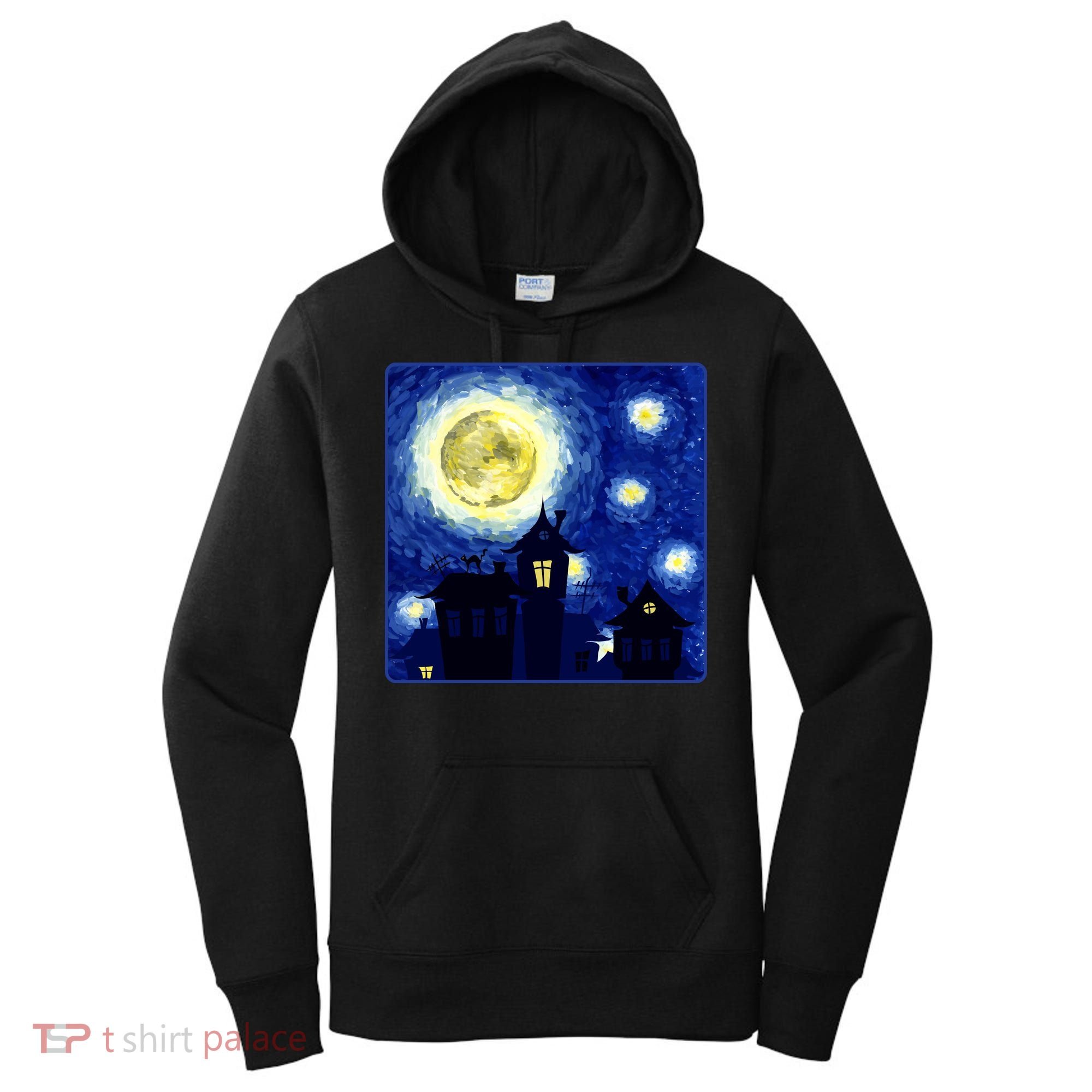 Halloween Nights, Starry Night Painting Women's Hoodie