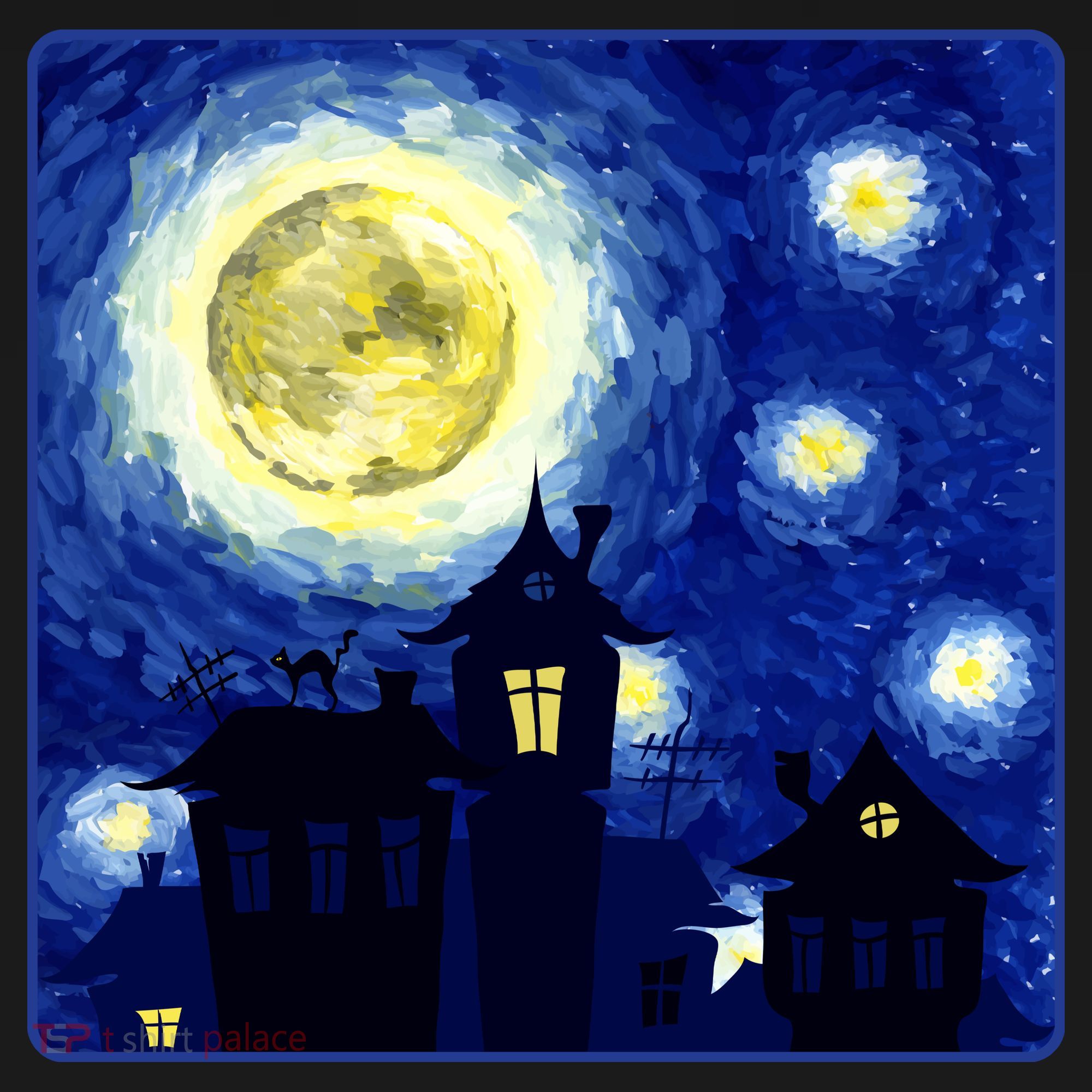 Halloween Nights, Starry Night Painting Women's Hoodie