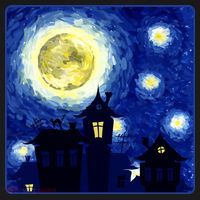 Halloween Nights, Starry Night Painting Ornament thumb 1