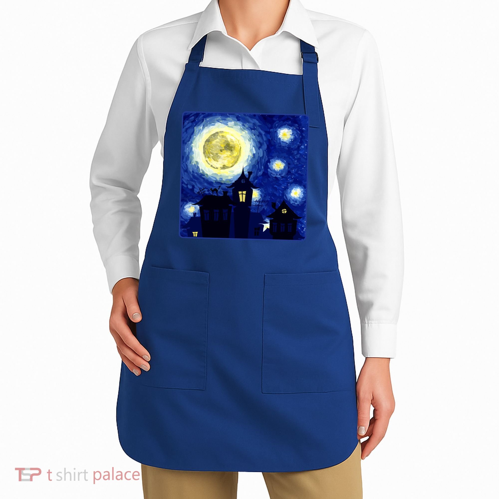 Halloween Nights, Starry Night Painting Apron