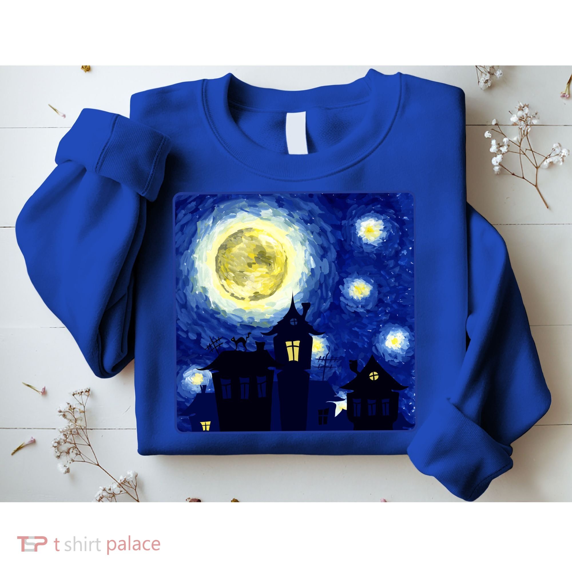 Halloween Nights, Starry Night Painting Sweatshirt