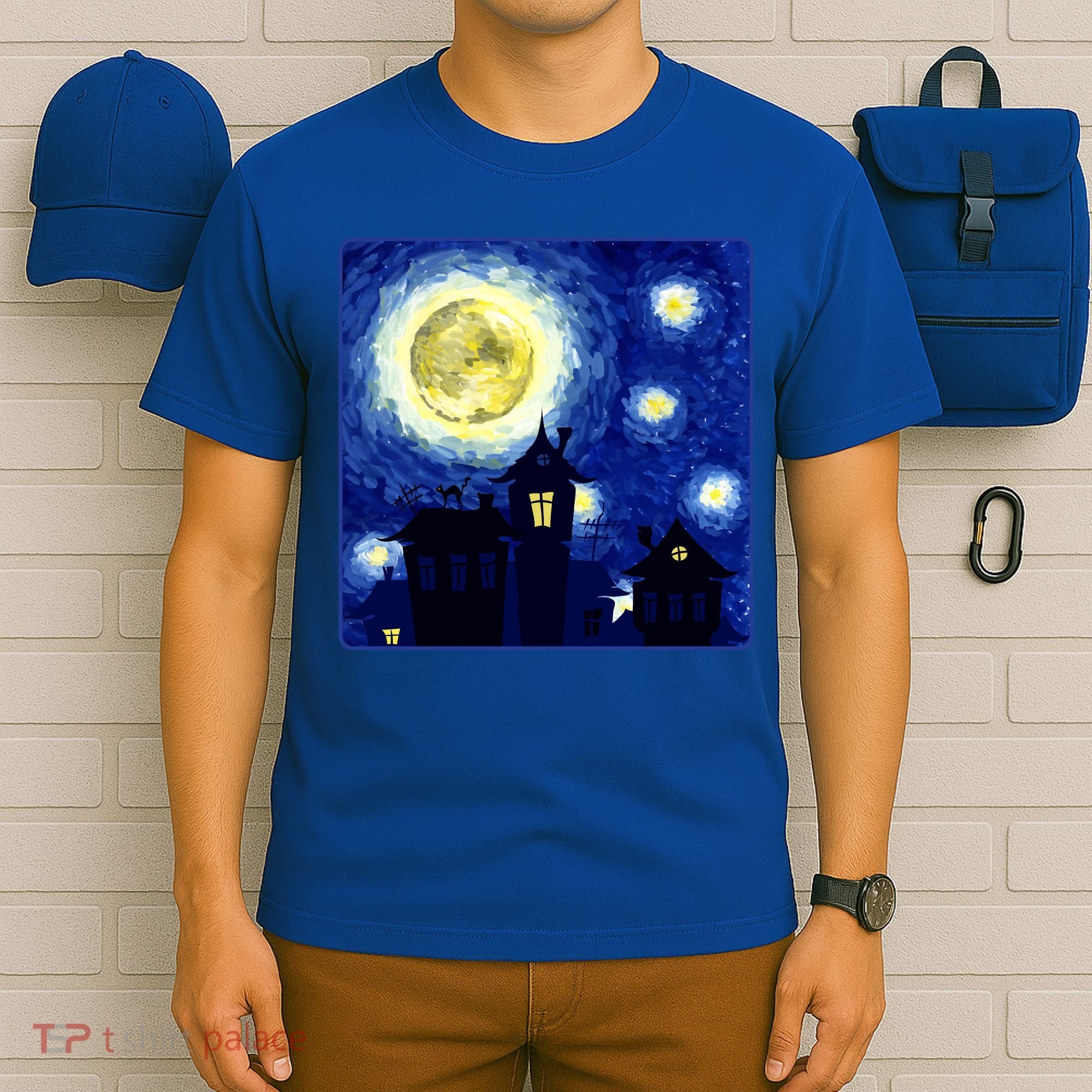Halloween Nights, Starry Night Painting T-Shirt