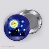 Halloween Nights, Starry Night Painting Button thumb 0