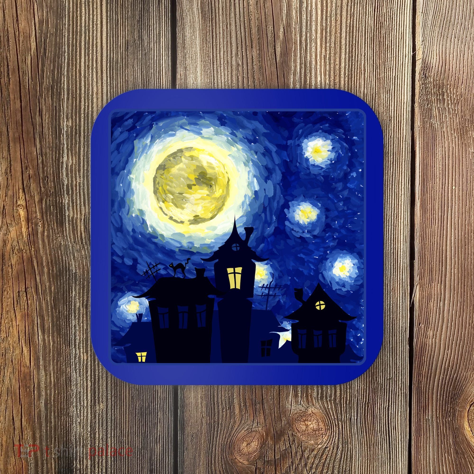 Halloween Nights, Starry Night Painting Coaster