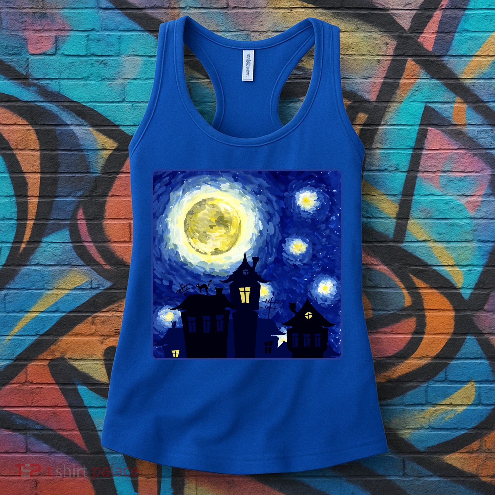 Halloween Nights, Starry Night Painting Women's Tank Top