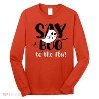 Halloween Nurse Say Boo To The Flu Long Sleeve Shirt thumb 0