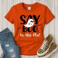 Halloween Nurse Say Boo To The Flu Women's T-Shirt thumb 3