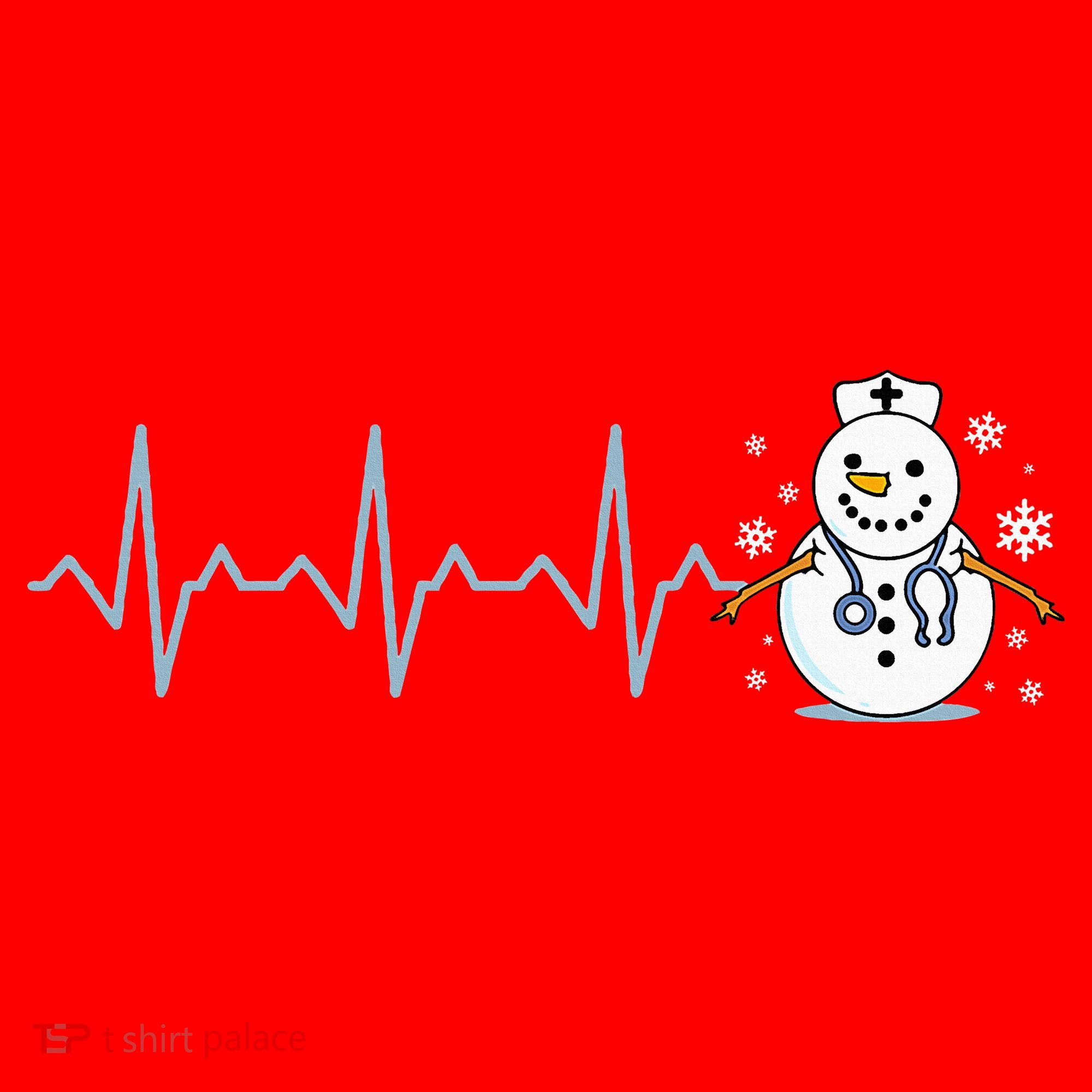 Heartbeat Nurse Snowman Nurse Christmas Santa Hat