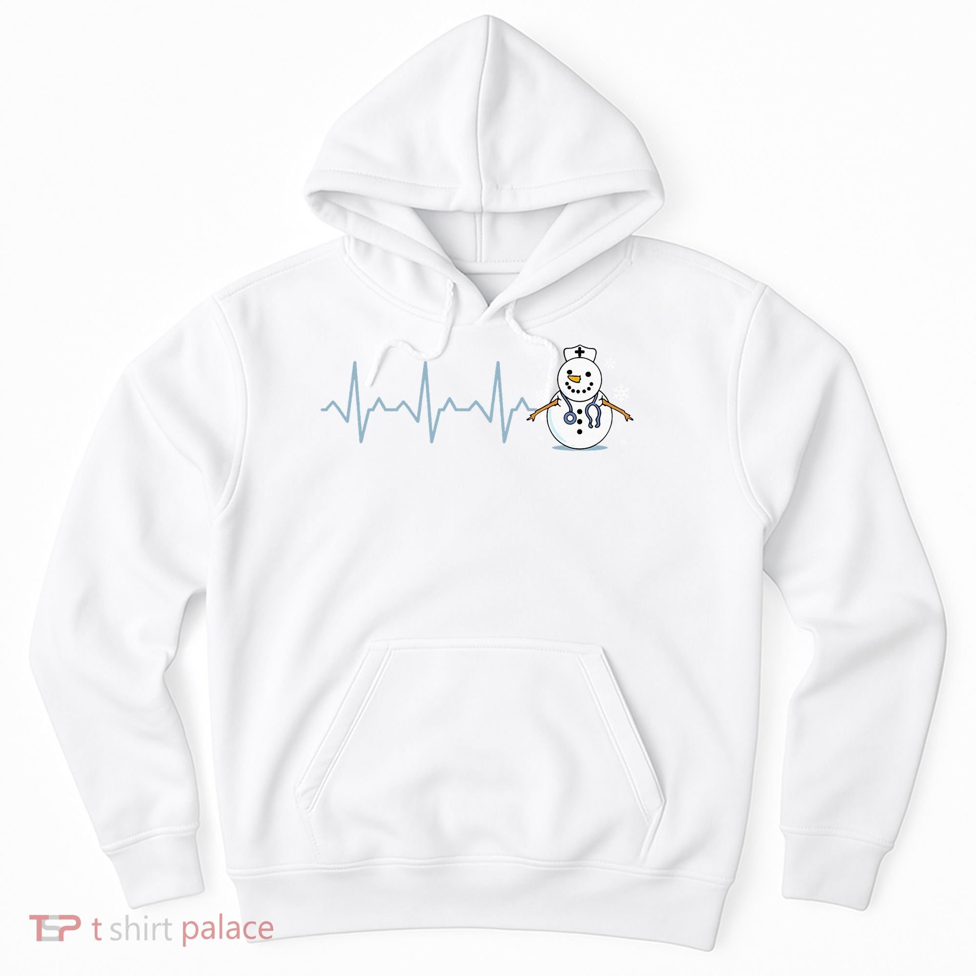 Heartbeat Nurse Snowman Nurse Christmas Hoodie