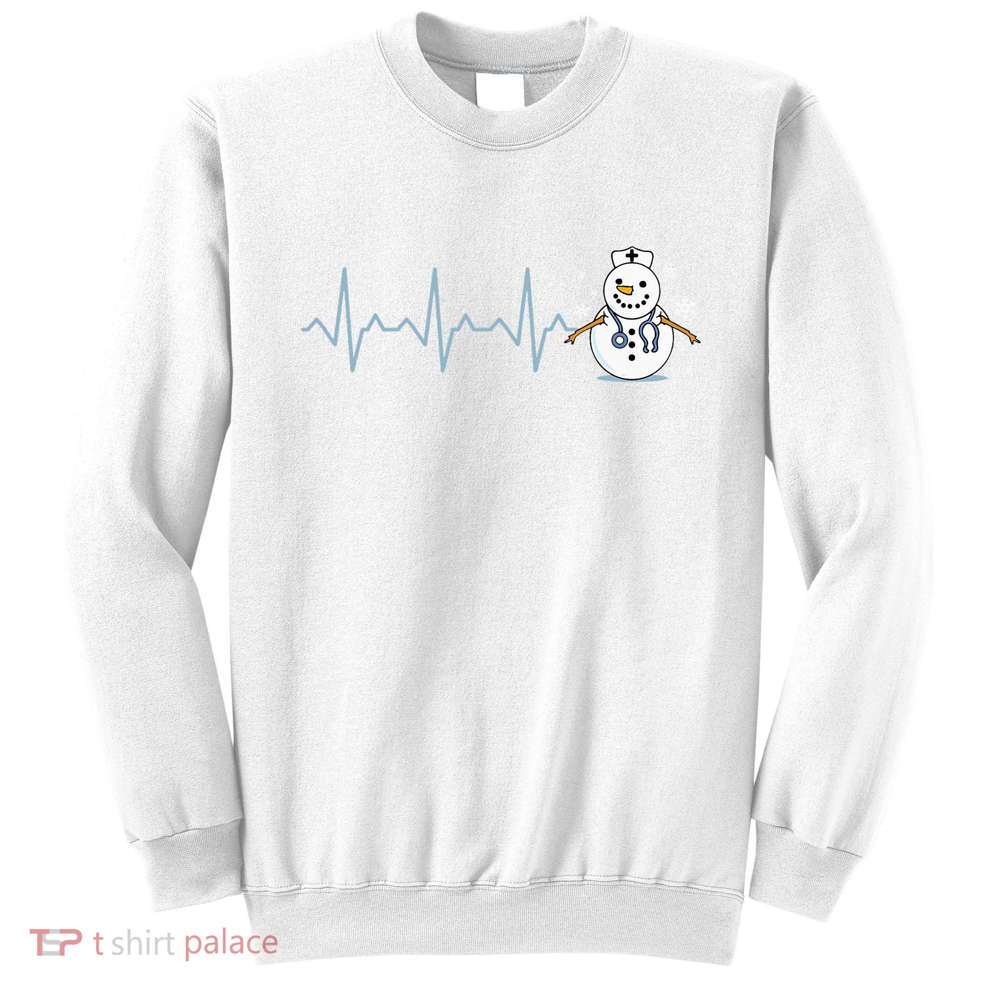 Heartbeat Nurse Snowman Nurse Christmas Sweatshirt