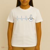 Heartbeat Nurse Snowman Nurse Christmas T-Shirt thumb 4