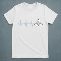 Heartbeat Nurse Snowman Nurse Christmas T-Shirt thumb 5