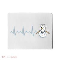 Heartbeat Nurse Snowman Nurse Christmas Mousepad thumb 0