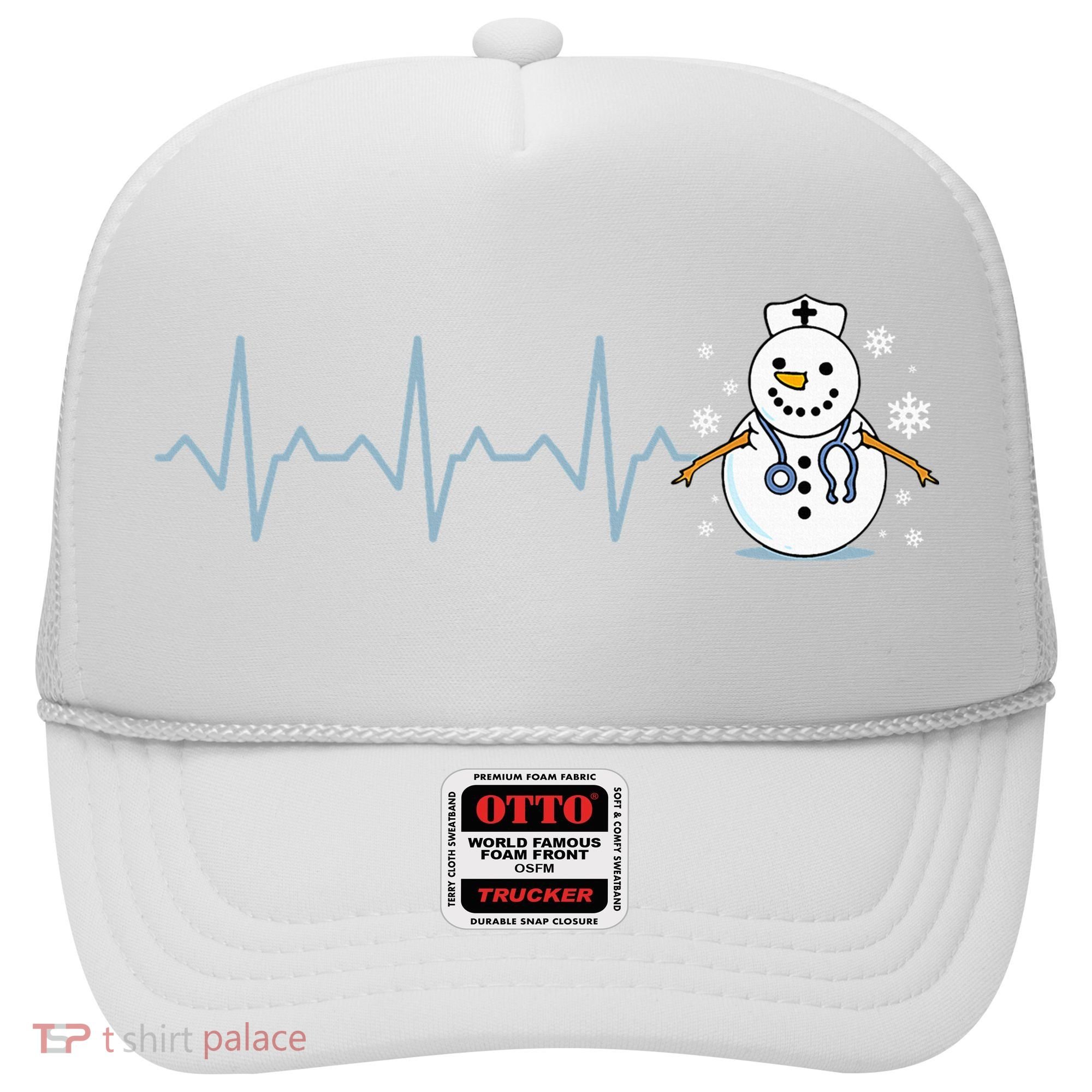 Heartbeat Nurse Snowman Nurse Christmas Hat