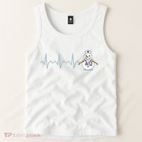 Heartbeat Nurse Snowman Nurse Christmas Tank Top thumb 2