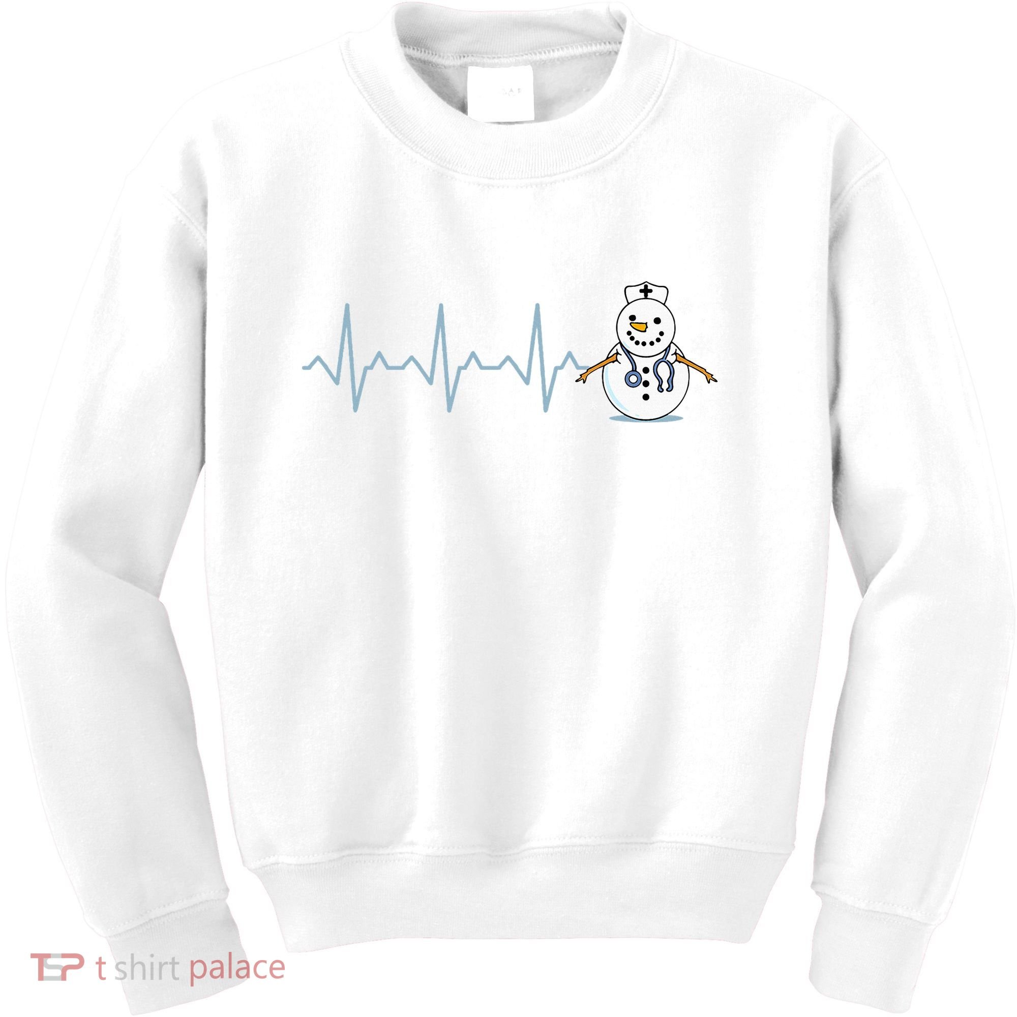 Heartbeat Nurse Snowman Nurse Christmas Kids Sweatshirt