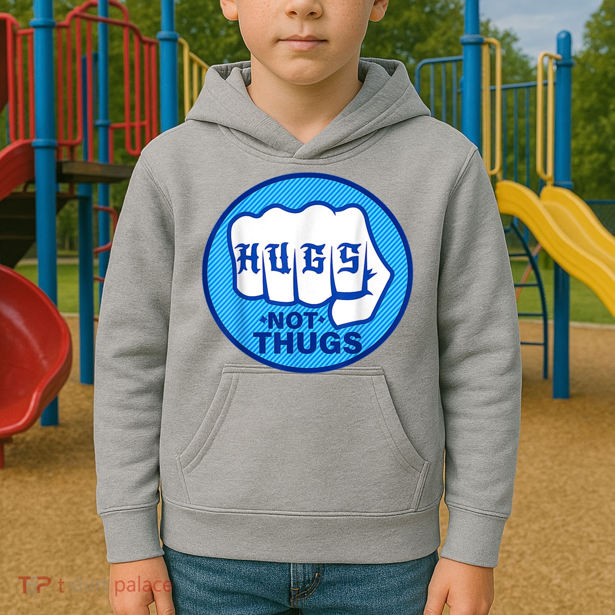 HUGS NOT THUGS Shirt Hugs Not Thugs Kids Hoodie