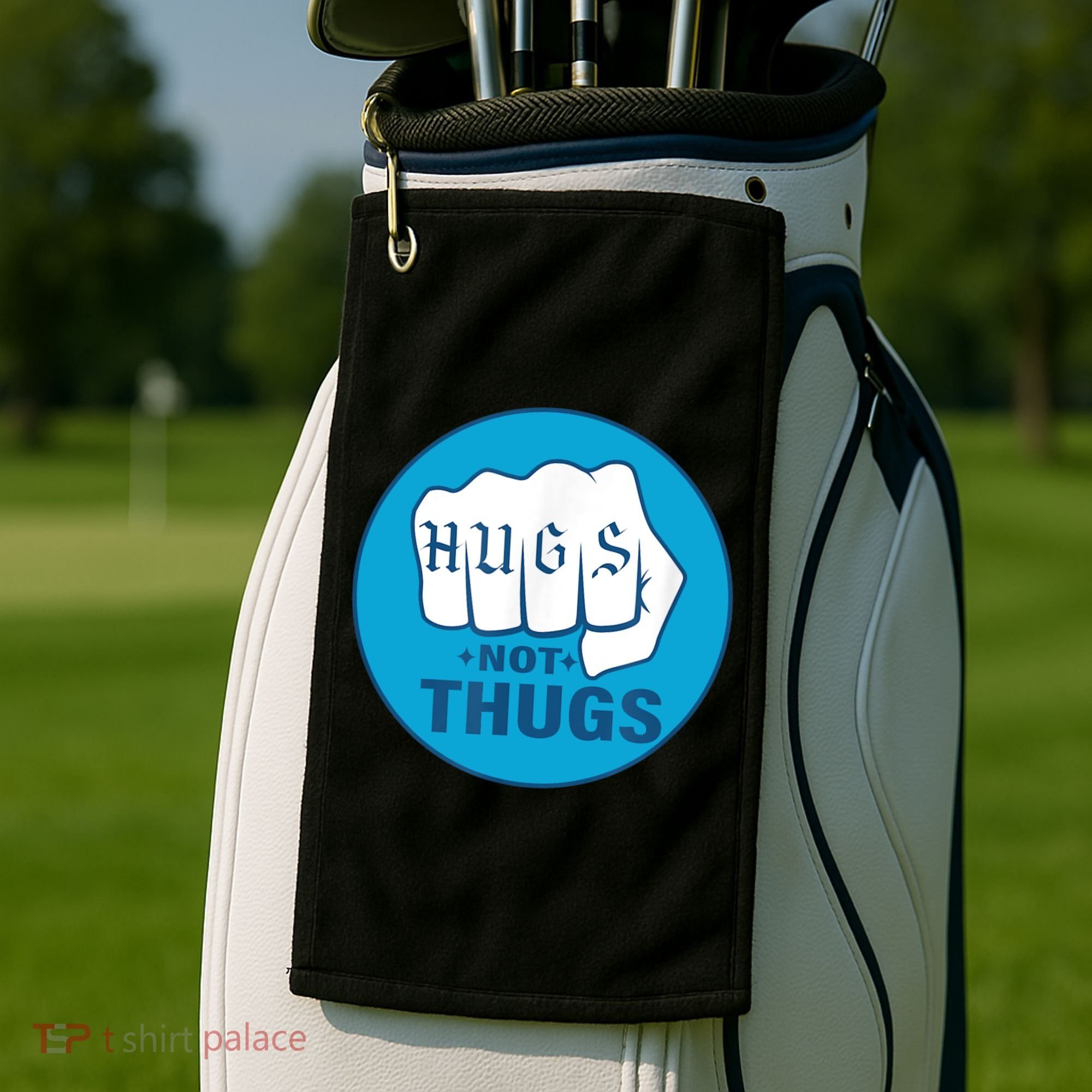 HUGS NOT THUGS Golf Towel
