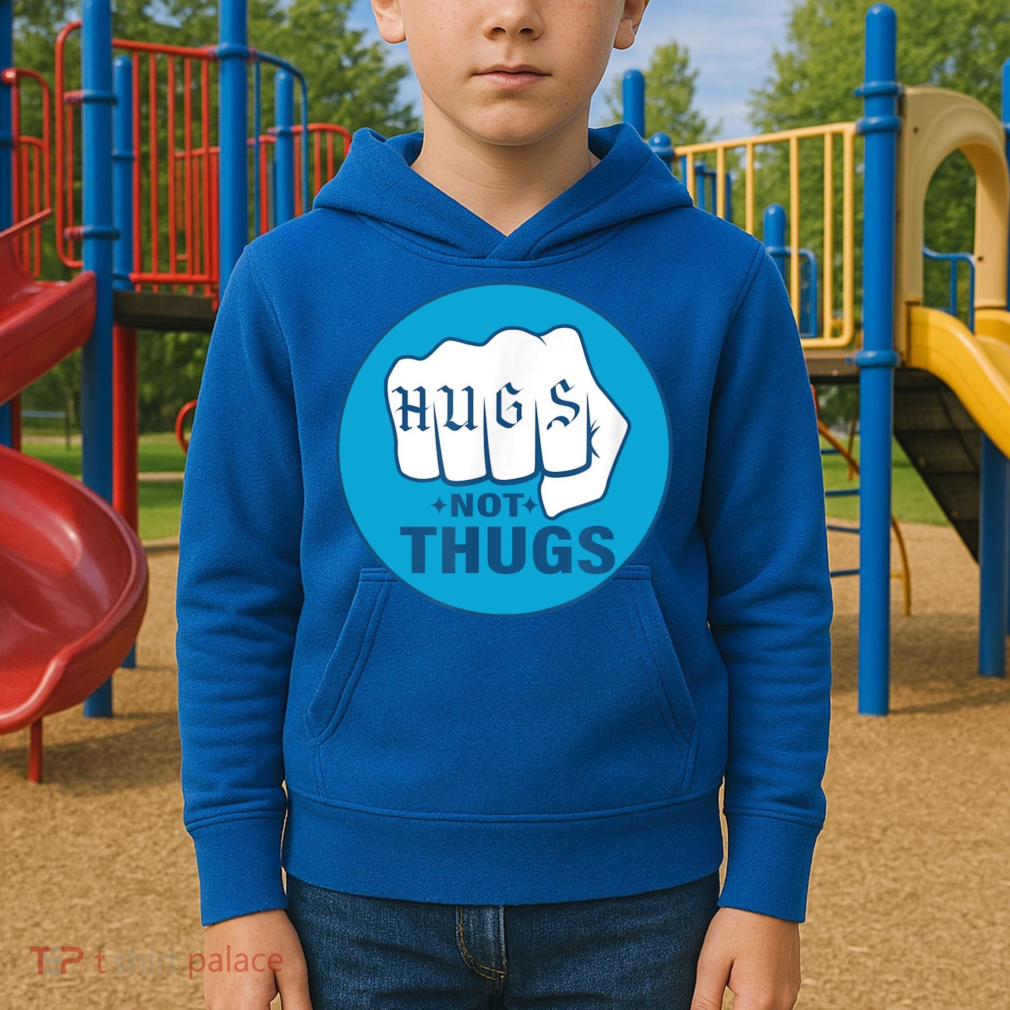 HUGS NOT THUGS Kids Hoodie