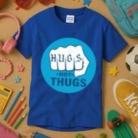HUGS NOT THUGS Kids T-Shirt thumb 3