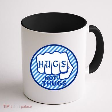 HUGS NOT THUGS Coffee Mug back