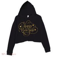 Happy New Years Golden Logo Crop Fleece Hoodie thumb 0