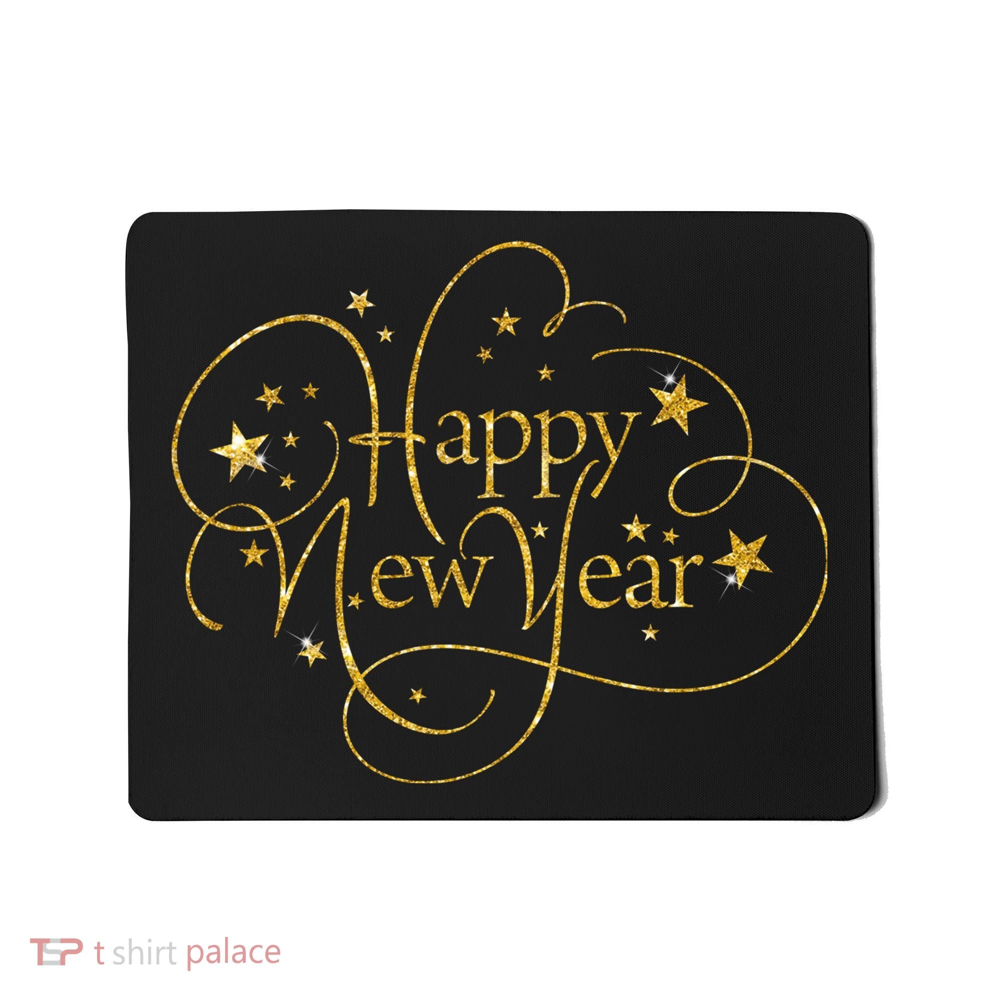 Happy New Years Golden Logo Mousepad
