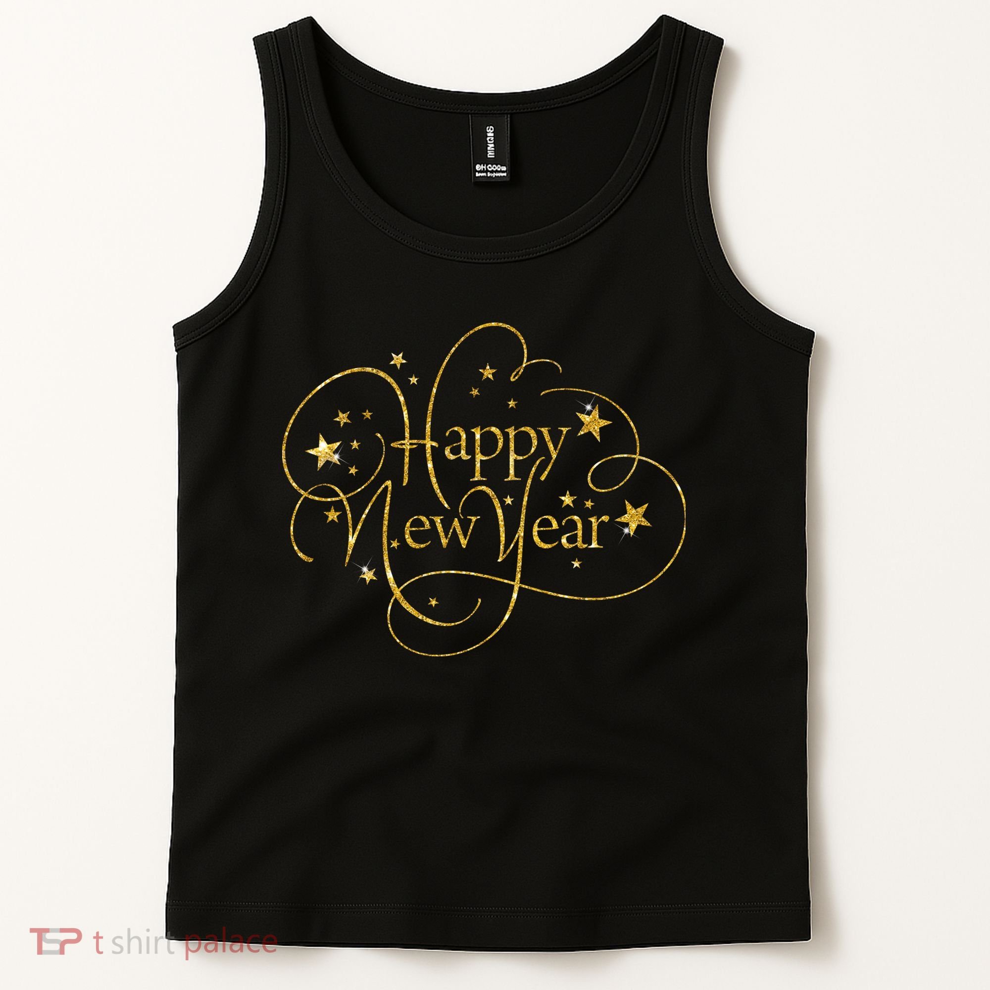 Happy New Years Golden Logo Tank Top