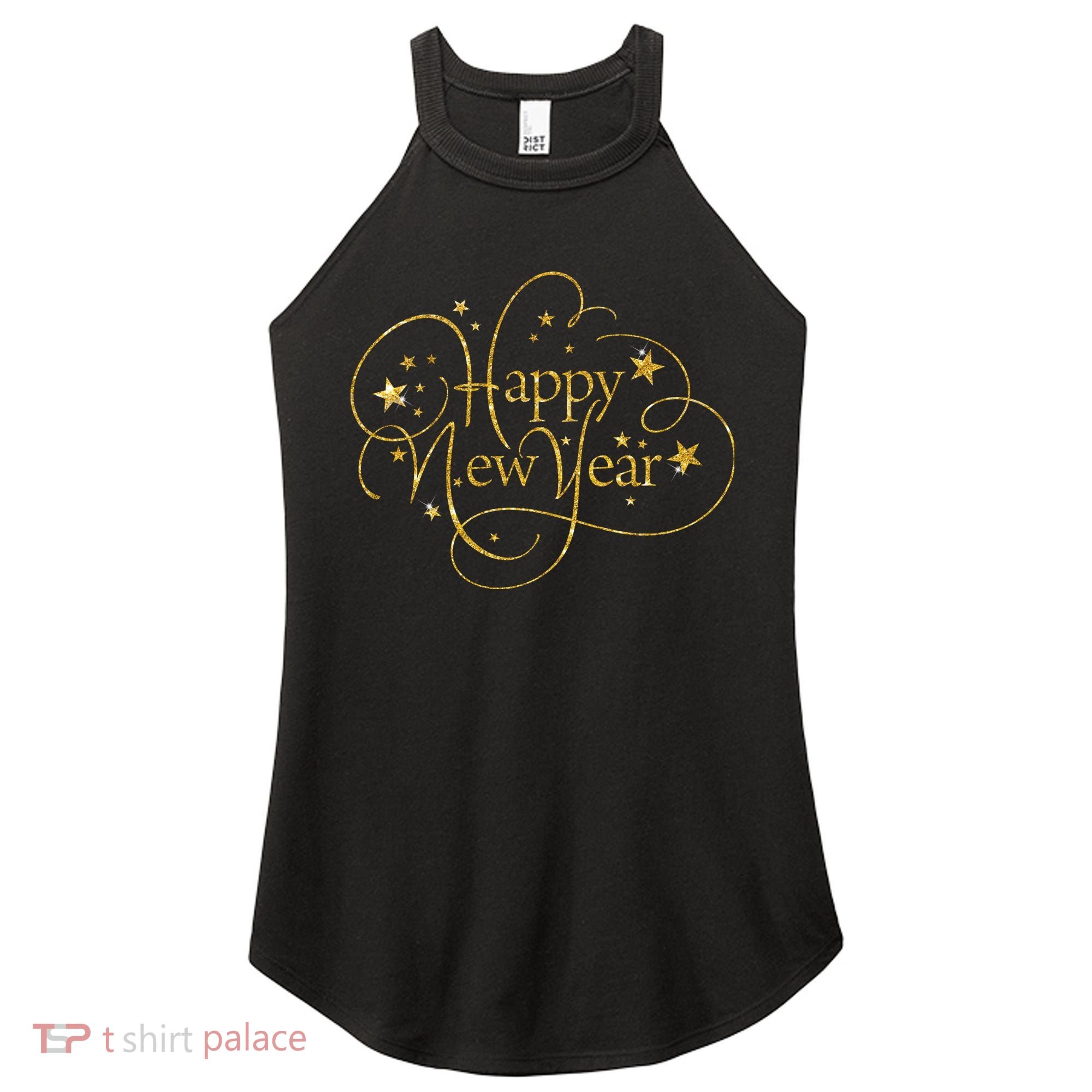 Happy New Years Golden Logo Women's Perfect Tri Rocker Tank