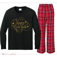 Happy New Years Golden Logo Kids Long Sleeve Plaid Pajama Set thumb 0