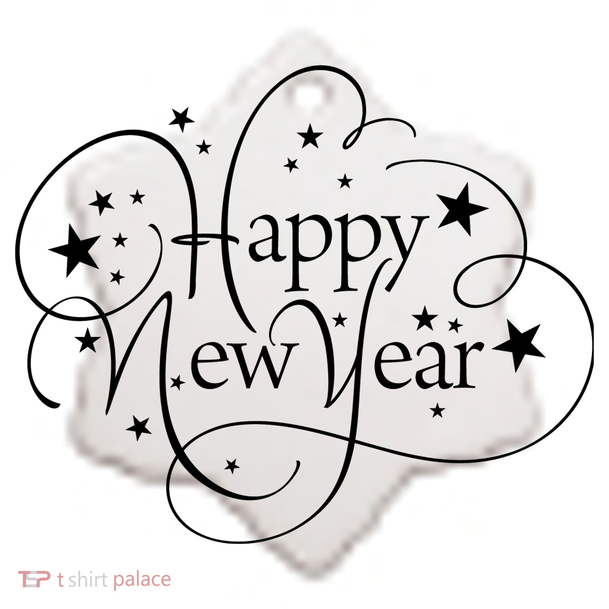 Happy New Years Golden Logo Ceramic Ornament