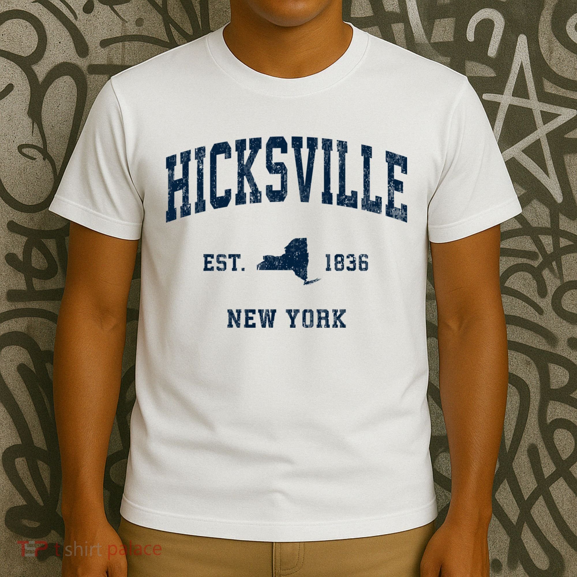 Hicksville New York Ny Vintage Athletic T-Shirt