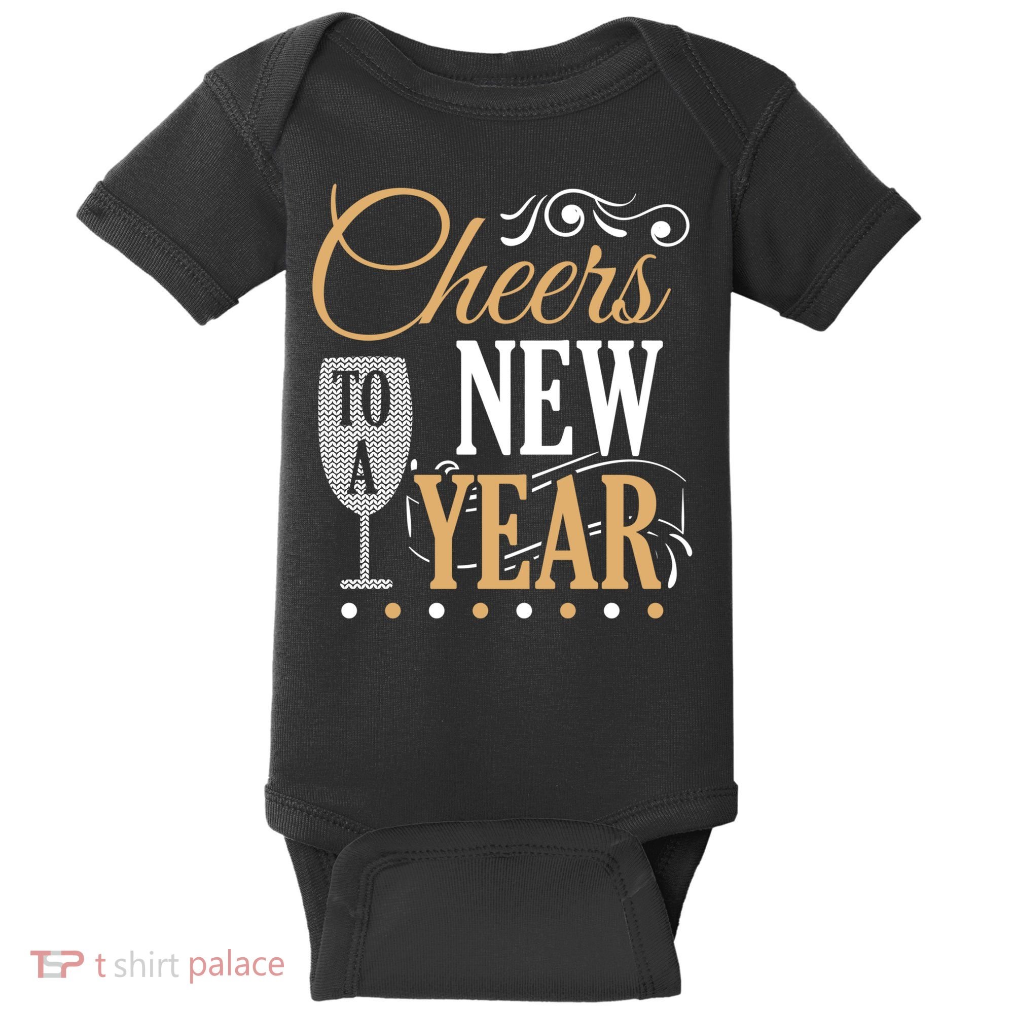 Happy New Year With Celebration New Years Eve Baby Bodysuit