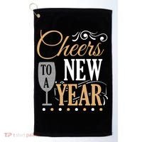 Happy New Year With Celebration New Years Eve Golf Towel thumb 0