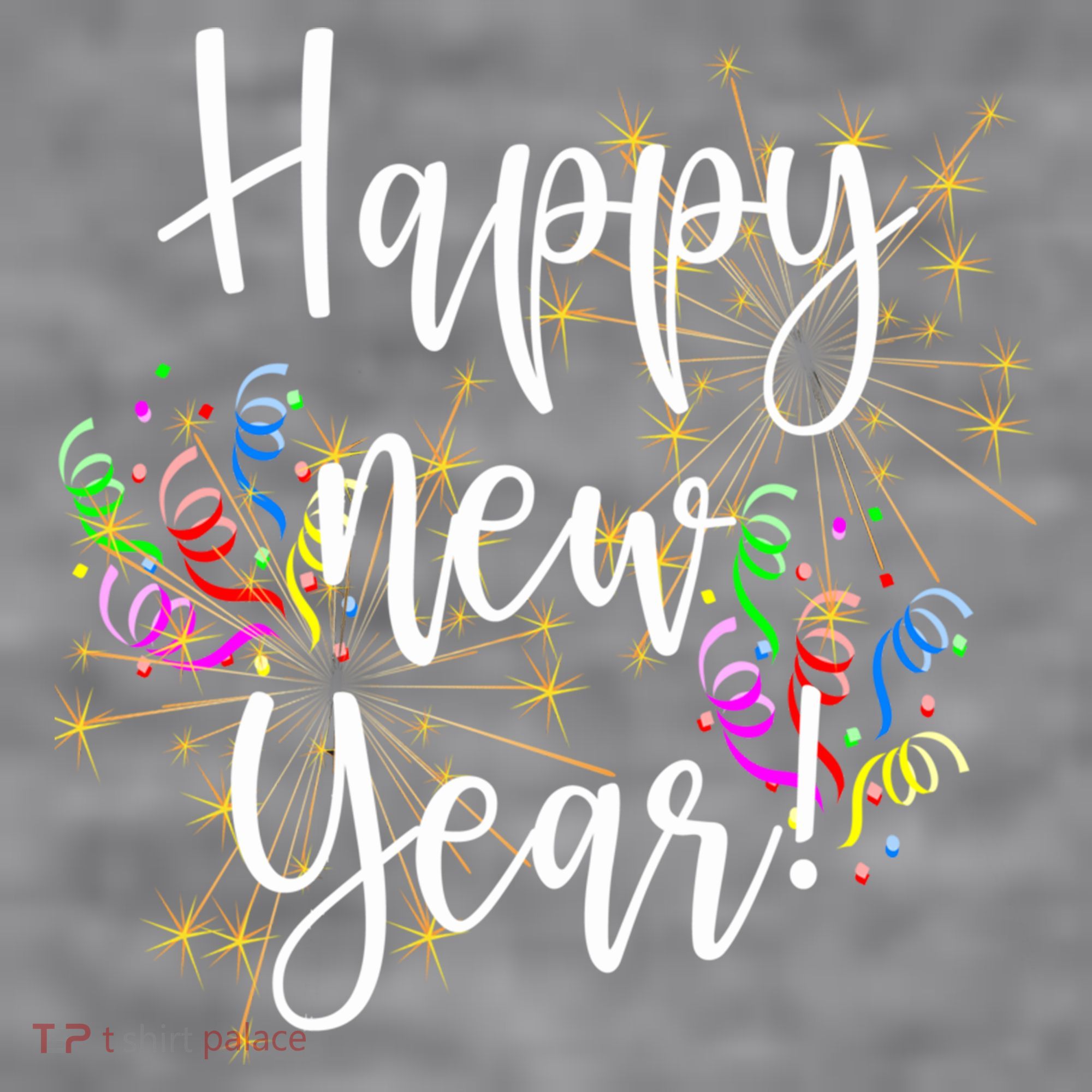 Happy New Year Day Eve Party Fireworks Confetti Costume Fun Long Sleeve TShirt Women's Racerback Cropped Tank