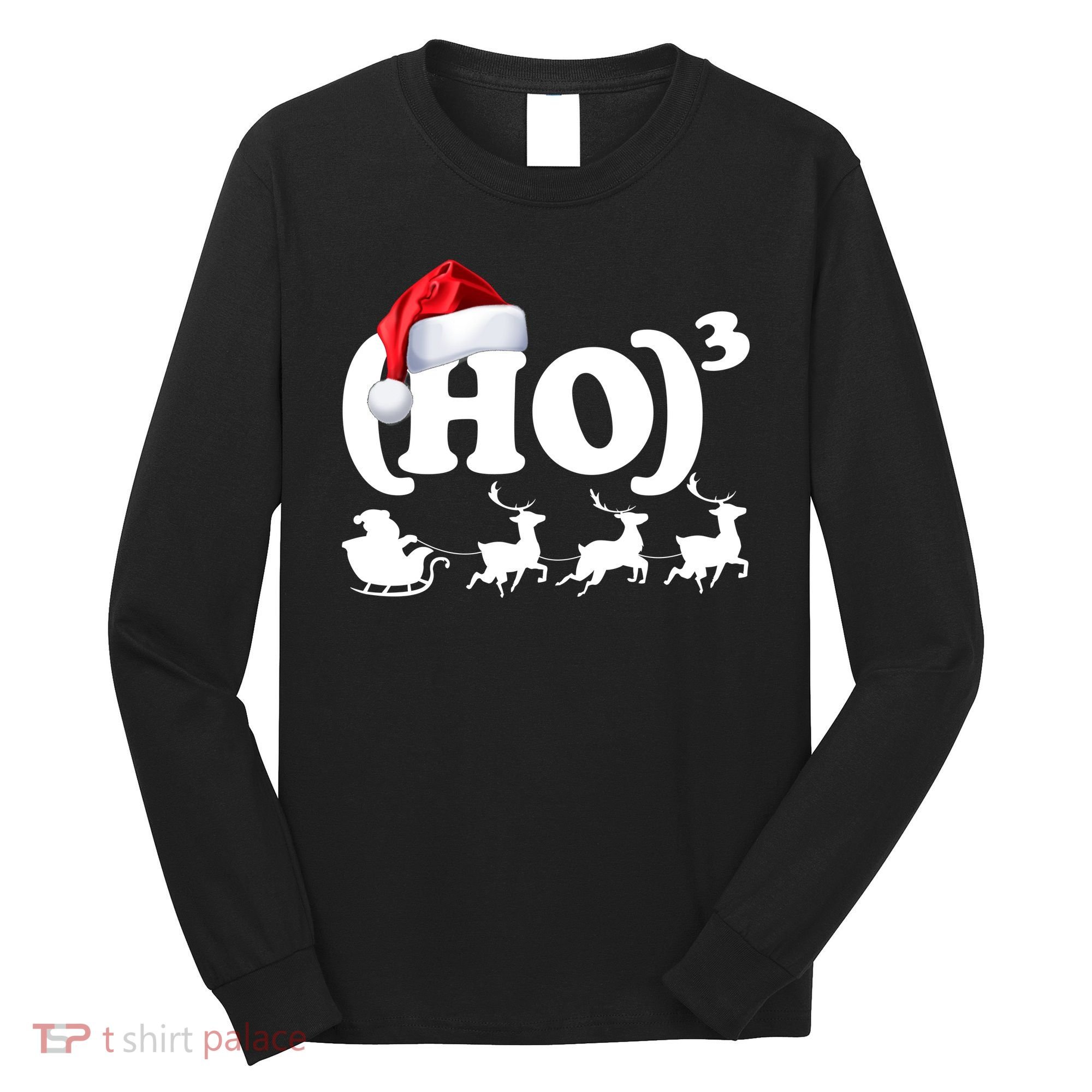 Ho Cubed Funny Christmas For Math Teachers Long Sleeve Shirt
